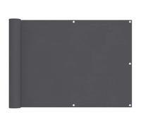 fsahslih Brise-vue pour balcon - 75 x 600 cm - Anthracite - Tissu Oxford | Brise-vue robuste pour balcon et clôture de jardin, protège du vent et du soleil, avec corde de fixation de 24 m.