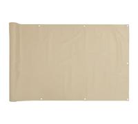 fsahslih Brise-vue pour balcon - Tissu Oxford - 90 x 400 cm - Beige | Toile de balcon robuste pour balcon et terrasse avec œillets en aluminium et corde pour une fixation facile.