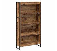 fsahslih Lot de 2 bibliothèques sur pied aspect bois vieilli 80 x 30 x 155 | Paravent moderne avec 6 compartiments ouverts pour salon et bureau, stable grâce aux pieds en acier robustes.