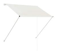 fsahslih Store rétractable - 100 x 150 cm - Crème - Protection solaire avec manivelle en polyester et acier - Store à traction latérale réglable pour balcon, fenêtre, terrasse et jardin