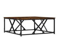 fsahslih Table basse en chêne fumé - 70 x 70 x 30 cm - Structure en métal | Élégante table carrée pour le salon ou le salon avec plateau robuste et cadre en métal stable.