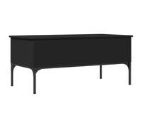 fsahslih Table basse réglable en hauteur Noir 100 x 50 x 45 cm Métal | Table de salon flexible avec plateau relevable, 2 compartiments cachés pour espace de rangement et pieds réglables.