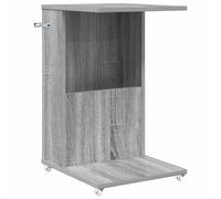 fsahslih Table d'appoint à roulettes Gris Sonoma 40 x 35 x 60 cm | Table mobile pour le salon et la chambre à coucher. Grâce à quatre roulettes, il peut être déplacé de manière flexible et