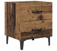 fsahslih Table de chevet aspect bois vieilli 40 x 35 x 47,5 cm | Table d'appoint pour chambre à coucher avec 1 tiroir et pieds en fer. Espace de rangement pratique avec une capacité de