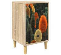 fsahslih Table de chevet avec 3 tiroirs en chêne Sonoma 36 x 33 x 60 cm | Table d'appoint compacte pour chambre à coucher avec 3 tiroirs spacieux et pieds surélevés pour une circulation d'air