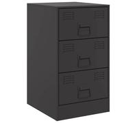 fsahslih Table de chevet en métal noir 3 tiroirs 34,5 x 39 x 62 cm | Armoire d'appoint moderne en acier laminé à froid pour chambre à coucher et salon avec 3 tiroirs spacieux.