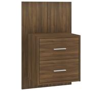 fsahslih Table de chevet murale aspect chêne marron 48,5 x 32,5 x 80 cm | Étagère à proximité du mur pour la chambre à coucher pour une utilisation maximale du sol avec des espaces de rangement