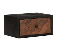 fsahslih Table de chevet murale en bois recyclé naturel 40 x 30 x 20 cm | Console murale compacte pour chambre à coucher avec un tiroir en bois vieilli pour un rangement peu encombrant jusqu'à 20 kg.