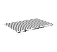 fsahslih Tissu de rechange pour auvent, anthracite et blanc, protection solaire, pour cadre de 5 x 3 m, tissu en polyester avec volant, jardin, terrasse