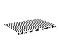 fsahslih Toile d'auvent, 4,5 x 3 m, anthracite, blanc, tissu de rechange pour cadre d'auvent, protection solaire pour terrasse, jardin, balcon, tissu robuste avec volant