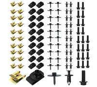 Fsaklaskdy 100 Pcs Clips de Fixation Voiture, Vis Et Boulons de Voiture, U-Clip Fixation, Écrou et Clip Garde-Boue Automobile, Agrafes Carrosserie, Vis Soubassement, Vis d'Aile Carrosserie