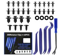 Fsaklaskdy 265 Pièces Clips de Fixation Voiture, Rivet Plastique Fixation, Universels 6 Types Différents Pinces Garniture Porte et Clips en Plastique pour Pare-Chocs avec Outil Démontage, Pieces Auto