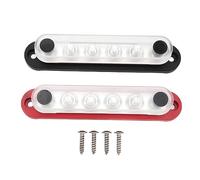 FSAKLPXOV 2 pièces Barre de Bus pour Batterie, Bloc de Distribution d'alimentation à 6 canaux avec Couvercle, 150 A 12 V - 48 V CC, boulons de terminaison M8 5/16 po pour véhicules,