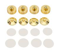 FSAKLPXOV 4 Set Speaker Spikes, Speaker Isolation Spike Feet with Zinc Alloy Body and Copper Base, Shock Absorbing Floor Protectors for HiFi Audio Equipment and Amplifiers