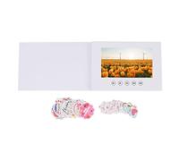 FSAKLPXOV Carte de Voeux Vidéo 10 Pouces Écran LCD Couleur, Carte Électronique avec Mémoire 128 Mo, Résolution 1280x720, pour Mariage, Anniversaire, Fête, Publicité et Promotion