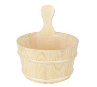 FSAKLPXOV Seau de Sauna en Bois Naturel avec Doublure intérieure en Plastique, Seau d’Eau étanche pour Sauna, tonneau en Bois Durable à Large poignée, pour Une Utilisation dans Un Sauna