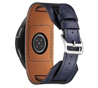 Fsavlroy 22mm Bracelet pour Samsung Galaxy Watch 3 45mm/46mm Bracelets Galaxy Gear S3 Classic/Frontier Band pour Huawei Watch GT 4/5 Pro 46mm Cuir Véritable Bracelet，Indigo