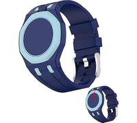 Fsavlroy Silicone Band Case for Swatch Royal Pop Watch, Integrated Strap with Rugged Protective Cover, Drop-Proof & Shock-Resistant Sports Replacement Silicone Band (Deep Blue & Sky Blue - 12)