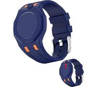 Fsavlroy Silicone Band Case for Swatch Royal Pop Watch, Integrated Strap with Rugged Protective Cover, Drop-Proof & Shock-Resistant Sports Replacement Silicone Band (Deep Blue & Orange - 12)