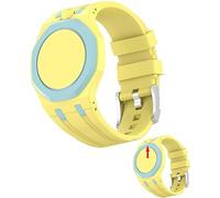 Fsavlroy Silicone Band Case for Swatch Royal Pop Watch, Integrated Strap with Rugged Protective Cover, Drop-Proof & Shock-Resistant Sports Replacement Silicone Band (Yellow & Sky Blue - 12)