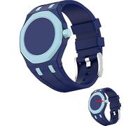 Fsavlroy Silicone Band Case for Swatch Royal Pop Watch, Integrated Strap with Rugged Protective Cover, Drop-Proof & Shock-Resistant Sports Replacement Silicone Band (Deep Blue & Sky Blue - 3)