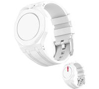 Fsavlroy Silicone Band Case for Swatch Royal Pop Watch, Integrated Strap with Rugged Protective Cover, Drop-Proof & Shock-Resistant Sports Replacement Silicone Band (Solid White - 12)
