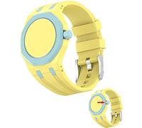 Fsavlroy Silicone Band Case for Swatch Royal Pop Watch, Integrated Strap with Rugged Protective Cover, Drop-Proof & Shock-Resistant Sports Replacement Silicone Band (Yellow & Sky Blue - 3)