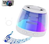 FSAZSVBT Enceinte Bluetooth magnétique, Mini Support pour téléphone Portable, Enceinte sans Fil avec Jeux de lumières RVB, Son stéréo Large Bande, étanchéité IPX7, idéale pour Le Camping