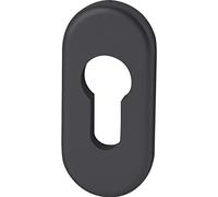 FSB 0 17 1757 00010 0810 Rosace cylindrique ovale 32,5 x 70 x 7 mm, aluminium noir mat, argent