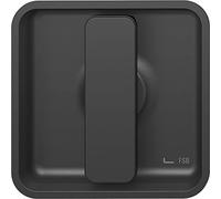 FSB 0 42 4263 00000 1117 Poignée en coquillage rectangulaire pour porte coulissante avec poignée fixe, aluminium noir mat, argent