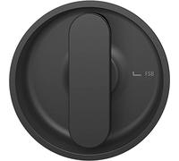FSB 0 42 4264 00000 1117 Poignée en coquillage ronde pour porte coulissante avec poignée fixe, aluminium noir mat, argent