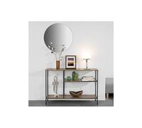 SoBuy FSB35-PF Table Console Table d’entrée Buffet Bout de Canapé Table d'appoint avec 3 étagères de Rangement - L120 x P30 x H80 cm, Cadre en Acier, Style Industriel