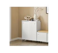 SoBuy FSB62-W Meuble de Rangement, Armoire à Chaussures, Armoire Latérale, Buffet Blanc G