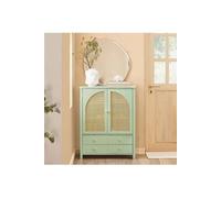 Buffet d'Entrée - SoBuy - 4 Tiroirs et 2 Portes en Ploy Rotin - Meuble à chaussures Vert - 70 x 34 x 90 cm, FSB72-GR