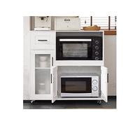 FSB78-W Meuble Micro-Ondes Buffet Commode sur roulettes Armoire de Cuisine