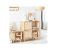 FSB87-N Buffet avec 2 Portes Coulissantes Commode Meuble de Cuisine Meuble de Couloir Meuble d'Appoint Meuble de Rangement