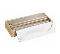 FSC Dévidoir de film de cuisine pour 2 rouleaux de film - Bois de bambou FSC - Tiroir de cuisine Distributeur de film pour film plastique et aluminium