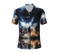 FSCEV Black Smoke Music Polo de golf à manches courtes pour homme Coupe droite, Noir , L