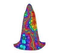 FSCEV Cape à capuche de couleur vive pour adolescents - Costume de faucheuse vampire, sorcière, carnaval, Halloween, magicien