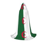 FSCEV Cape à capuche drapeau de l'Algérie pour adolescents Faucheuse vampire sorcière carnaval Halloween Magicien Costume