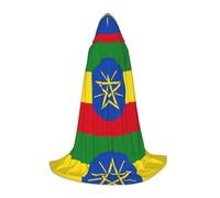 FSCEV Cape à capuche drapeau de l'Éthiopie pour adolescents Faucheuse vampire sorcière carnaval Halloween Magicien Costume