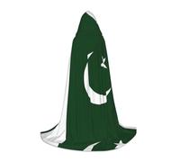 FSCEV Cape à capuche drapeau du Pakistan pour adolescents Faucheuse vampire sorcière carnaval Halloween Magicien Costume