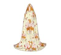 FSCEV Cape à capuche girafe, cœur, fleur, papillon pour adolescents, faucheuse vampire, sorcière, carnaval, Halloween, magicien