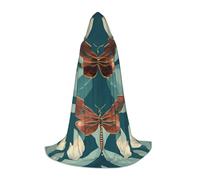 FSCEV Cape à capuche libellule et lotus pour adolescents Faucheuse vampire sorcière Carnaval Halloween Magicien Costume