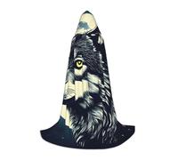 FSCEV Cape à capuche loup nuit lune pour adolescents Faucheuse vampire sorcière carnaval Halloween Magicien Costume