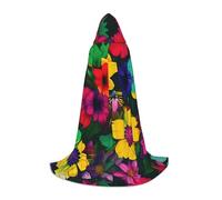 FSCEV Cape à capuche motif fleurs arc-en-ciel pour adolescents Faucheuse vampire sorcière carnaval Halloween magicien