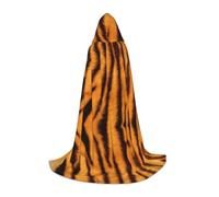 FSCEV Cape à capuche motif tigre rayé pour adolescents Faucheuse vampire sorcière carnaval Halloween magicien