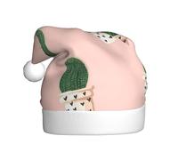 FSCEV Chapeau de Noël cactus rose pour adulte en peluche chapeau de Père Noël pour Noël, Nouvel An, cadeaux de vacances festifs