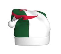 FSCEV Chapeau de Noël drapeau de l'Algérie pour adulte en peluche pour Noël, Nouvel An, cadeaux de vacances festifs