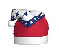 FSCEV Chapeau de Noël drapeau de l'État de l'Arkansas pour adulte Chapeau de Père Noël en peluche pour Noël, Nouvel An, cadeaux de vacances festifs